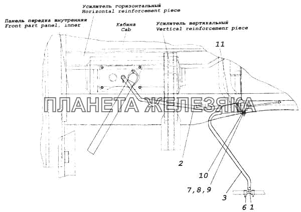 Установка насоса, топливопроводов отопителя ОН-32Д-24 КамАЗ-5360