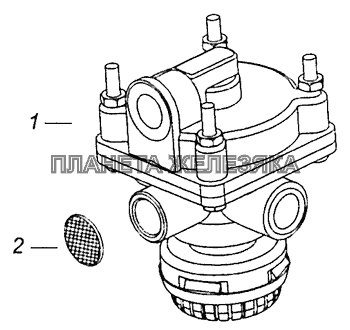 5350-3518001-01 Ускорительный клапан с глушителем КамАЗ-53605 (Евро-4)