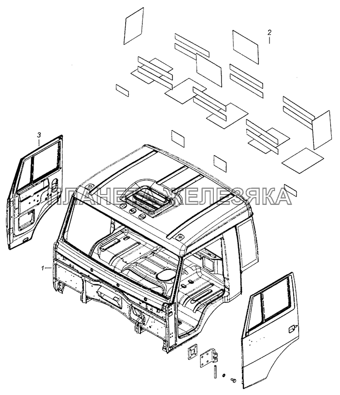 5410-5000014 Кабина с дверями окрашенная КамАЗ-53605 (Евро-4)
