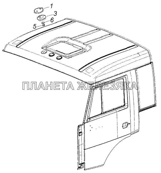 6460-5000080 Установка заглушек на крыше КамАЗ-53605 (Евро-4)