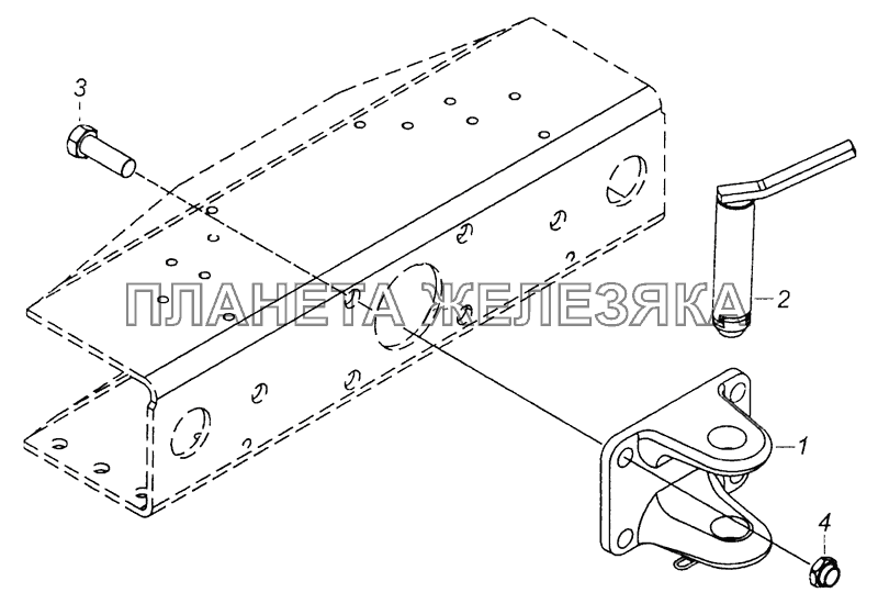 6520-2806040 Установка буксирной вилки КамАЗ-53605 (Евро-4)