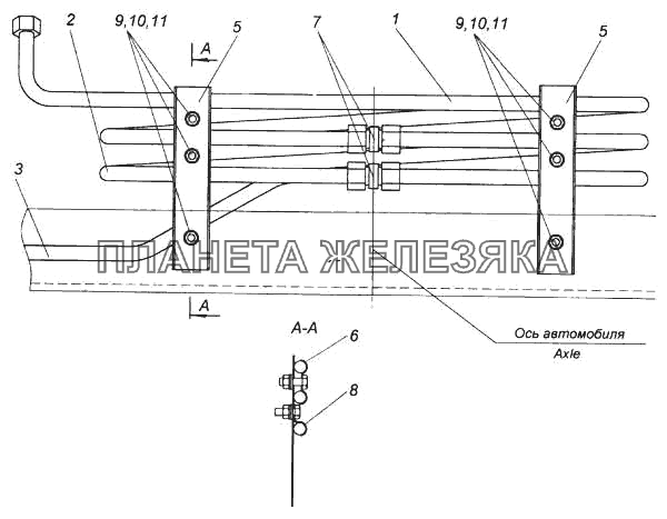 Установка охладителя КамАЗ-5460