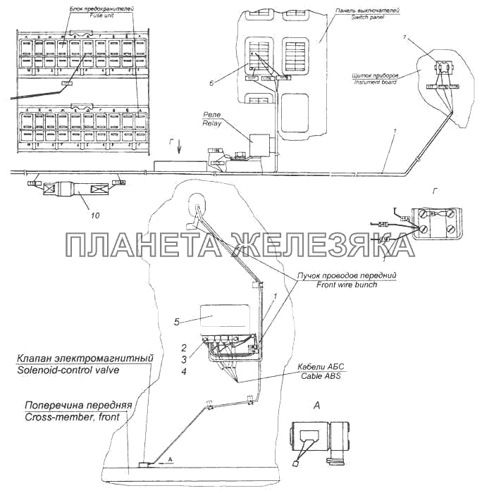 Установка электрооборудования АБС КамАЗ-5460