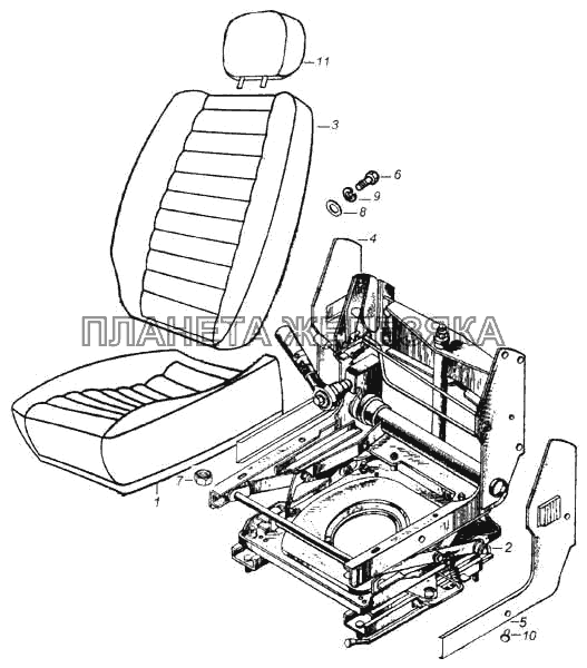 Сиденье водителя КамАЗ-5460