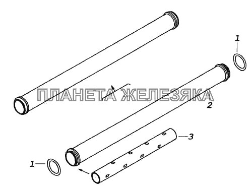 Трубка сапуна с втулкой КамАЗ-5460 (каталог 2005 г.) Трубка сапуна с втулкой КамАЗ-5460 (каталог 2005 г.)