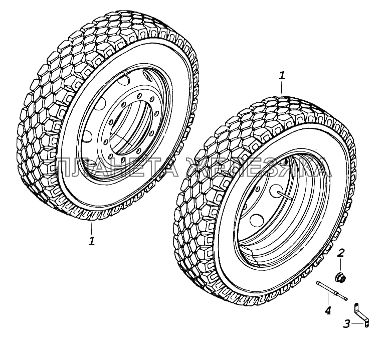 Установка сдвоенных колес КамАЗ-5460 (каталог 2005 г.)