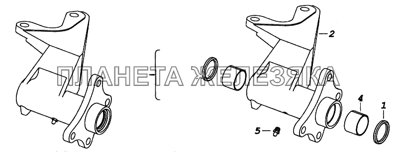 Кронштейн тормозной камеры и разжимного кулака КамАЗ-5460 (каталог 2005 г.)