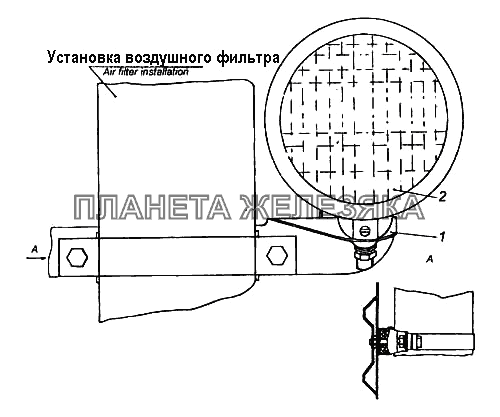Установка прожектора освещения сцепного устройства КамАЗ-5460 (каталог 2005 г.)