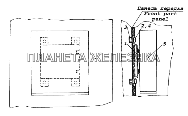 Установка блока управления подогревателем КамАЗ-5460 (каталог 2005 г.)