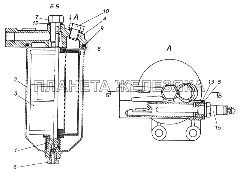 Фильтр тонкой очистки топлива жидкостного подогревателя КамАЗ-5460 (каталог 2005 г.)