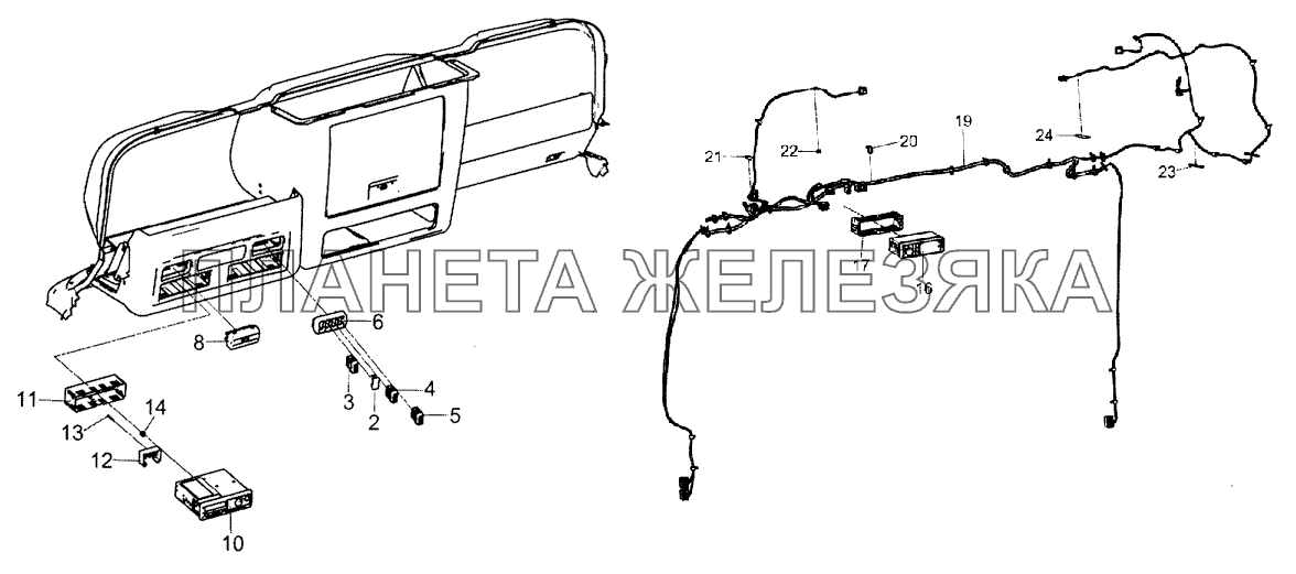 0000-4000700 Установка электроники в надоконной полке КамАЗ-5490