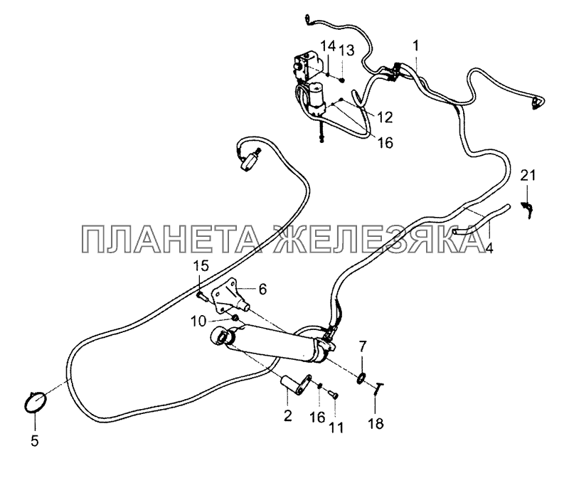 5490-5000079-25 Установка механизма опрокидывания кабины КамАЗ-5490