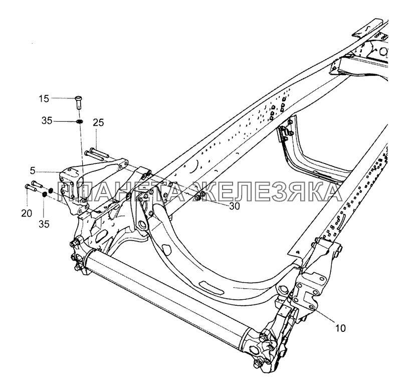 5490-5001002-20 Установка кронштейнов опорных КамАЗ-5490