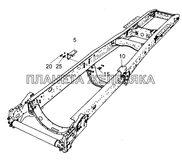 5490-5001009-20 Установка кронштейнов задней подвески нижних КамАЗ-5490