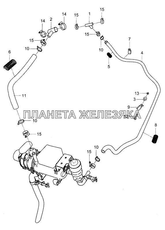 5490-8106003 Установка жидкостных рукавов КамАЗ-5490