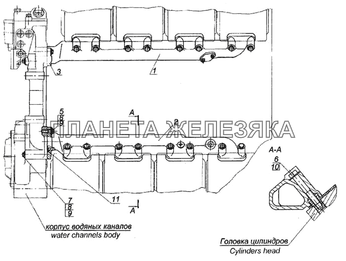 Установка водяных труб КамАЗ-6460