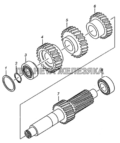 Промежуточный вал КамАЗ-6460