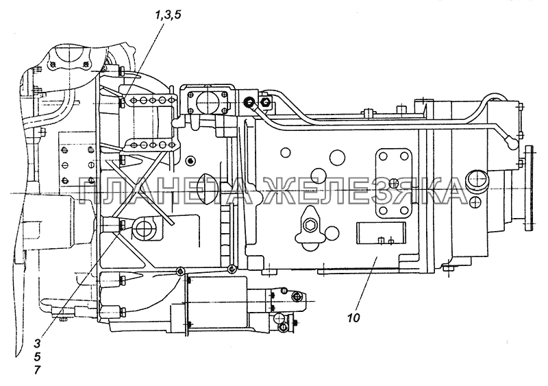 53602-1700005 Установка коробки передач КамАЗ-6460 (Евро 3, 4)