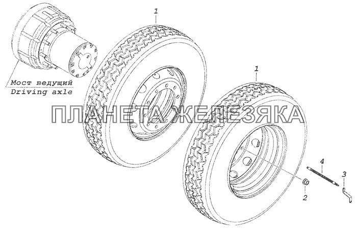 6460-3101003 Установка сдвоенных стальных колес КамАЗ-6460 (Евро 3, 4) 6460-3101003 Установка сдвоенных стальных колес КамАЗ-6460 (Евро 3, 4)
