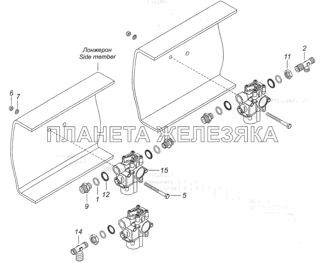 6520-3500042-41 Установка модуляторов АБС КамАЗ-6460 (Евро 3, 4) 6520-3500042-41 Установка модуляторов АБС КамАЗ-6460 (Евро 3, 4)