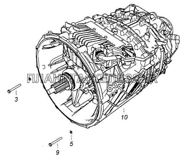 5490-1700005 Установка коробки передач на двигатель КамАЗ-6460 (Евро 4)
