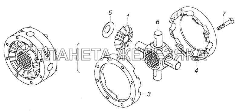 6520-2506010 Межосевой дифференциал среднего моста КамАЗ-6460 (Евро 4)