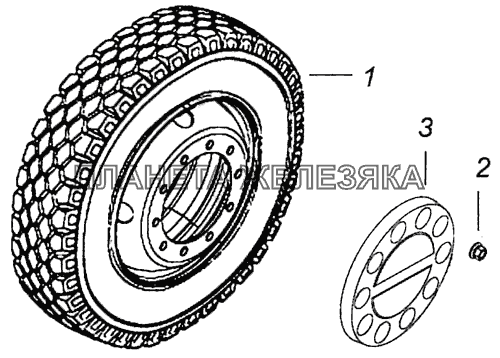 6460-3101002-10 Установка передних алюминиевых колес КамАЗ-6460 (Евро 4)