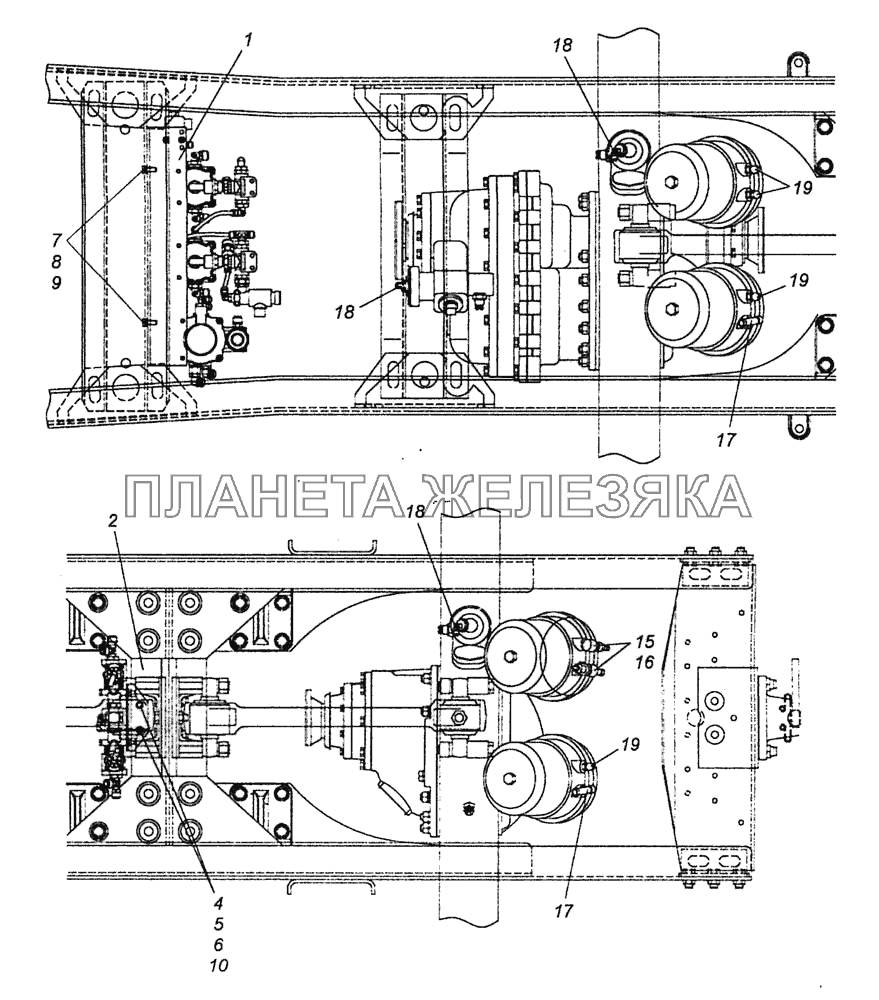 6460-3506002 Установка блока управления тормозами задней тележки КамАЗ-6460 (Евро 4)