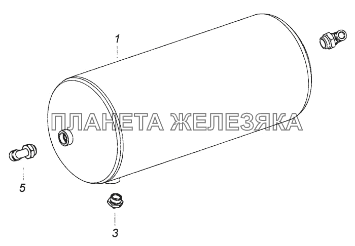 6460-3513010-12 Ресивер с фитингами КамАЗ-6460 (Евро 4)