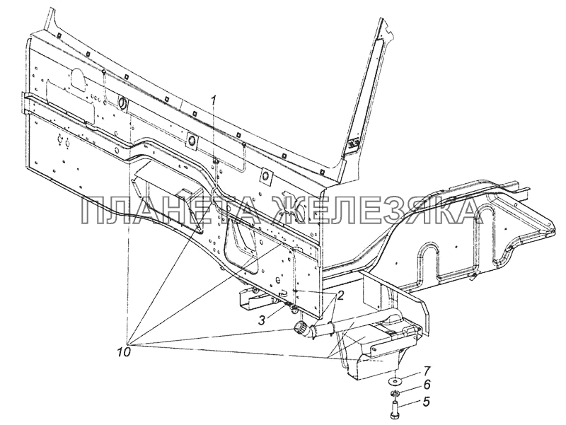 65115-5208004 Установка омывателя КамАЗ-6460 (Евро 4)