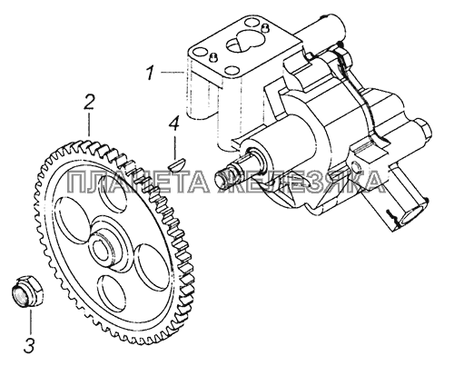 740.60-1011010 Масляный насос с шестерней КамАЗ-6460 (Евро 4)