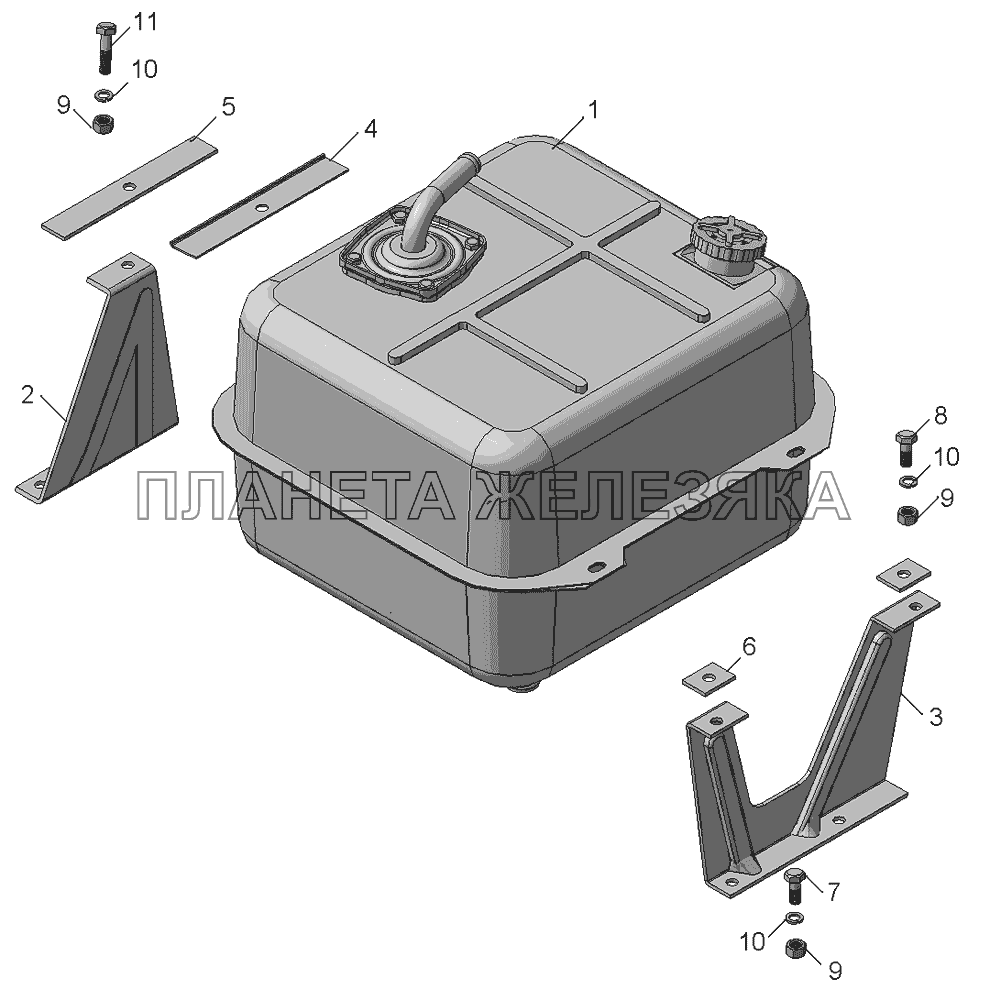 5511-8608001-10 Установка бака масляного КамАЗ-65111