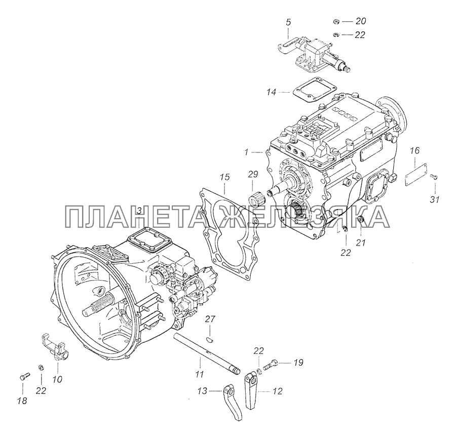 154.1700051-20 Коробка передач с делителем КамАЗ-65111 (Евро 4)