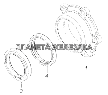 65111-1802117-10 Крышка переднего подшипника привода переднего моста КамАЗ-65111 (Евро 4)