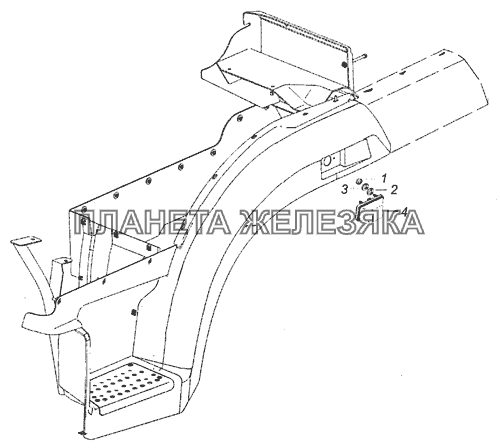 5480-3726001-10 Установка бокового повторителя указателя поворота КамАЗ-65111 (Евро 4)