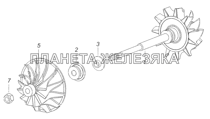 7405.1118080 Ротор с колесом компрессора КамАЗ-65111 (Евро 4)