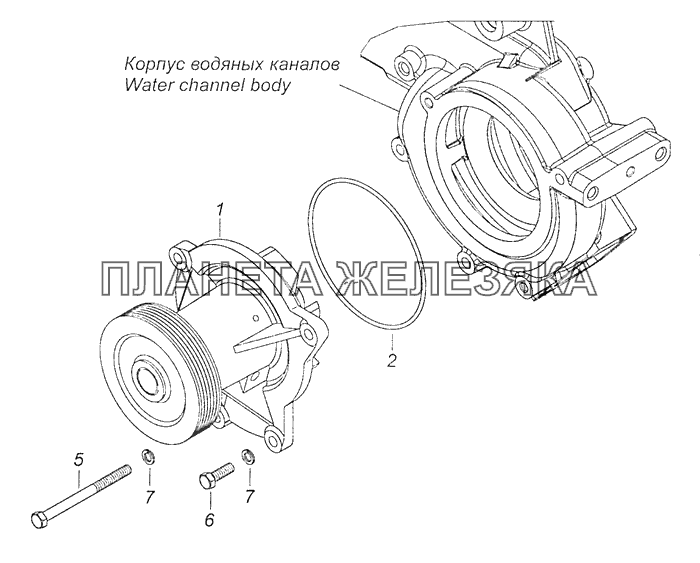 740.63-1307005 Установка водяного насоса КамАЗ-65111 (Евро 4)