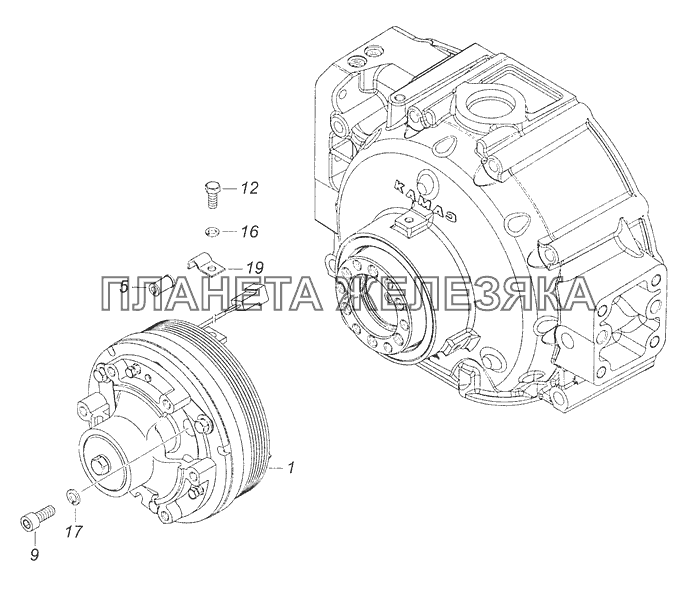 740.30-1317005 Установка электромагнитной муфты КамАЗ-65111 (Евро 4)