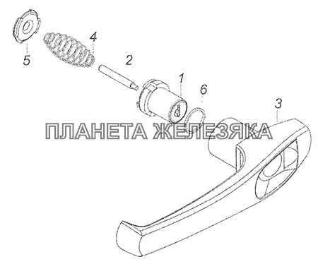 5320-6105150 Ручка двери наружная КамАЗ-65115, 65116 (Евро-4)