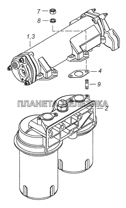 740.20-1012006 Фильтр масляный с теплообменником КамАЗ-65115, 65116 (Евро-4)