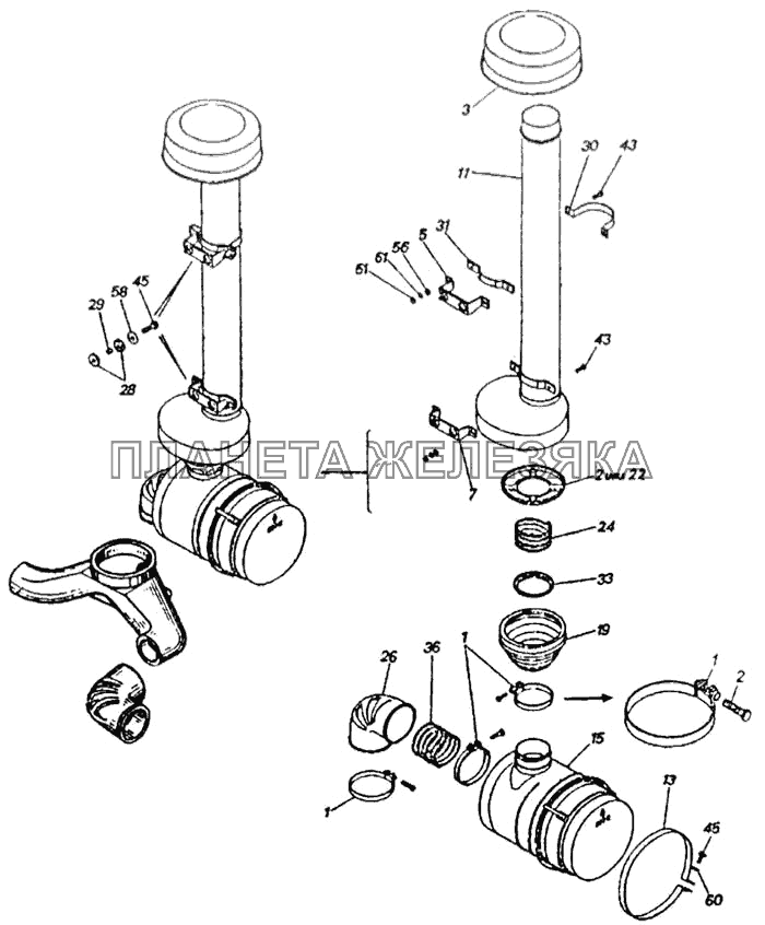 Фильтр воздушный камаз схема