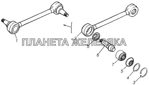 Штанга реактивная камаз 65115