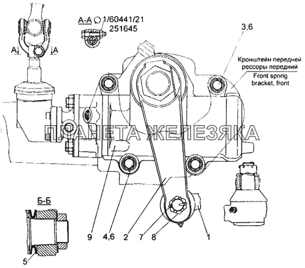 Установка рулевого механизма КамАЗ-65115