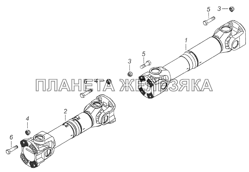 53205-2200001-10 Установка карданных валов КамАЗ-65115 (Евро-3)