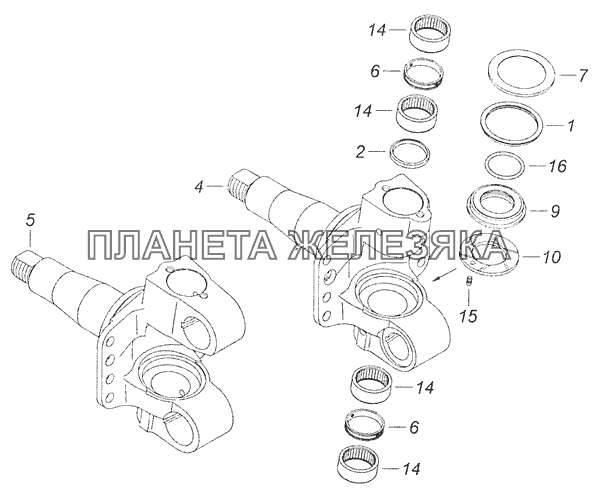 Кулак поворотный камаз 65115