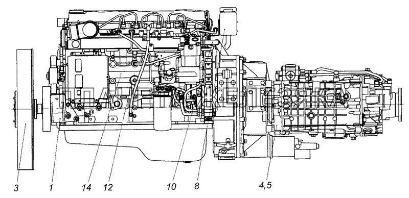 65115-1000251-18 Агрегат силовой, укомплектованный для установки на автомобиль КамАЗ-65115 (Евро-3)