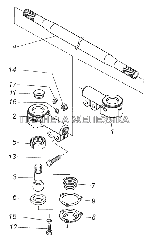 5320-3414052 Тяга рулевой трапеции КамАЗ-65115 (Евро-3)