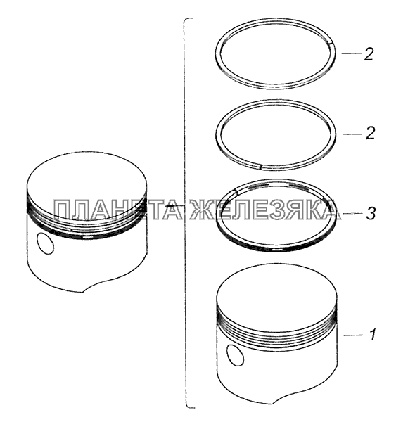 53205-3509154 Поршень в сборе КамАЗ-65115 (Евро-3)