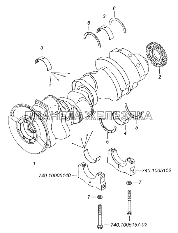 740.62-1005007 Установка коленчатого вала КамАЗ-65115 (Евро-3)