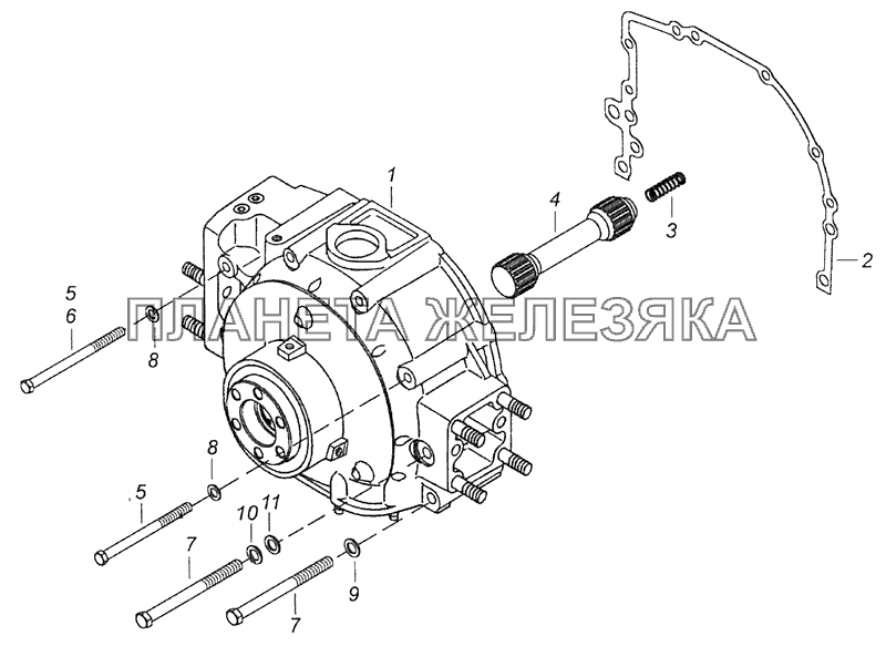 740.62-1005200 Установка привода отбора мощности переднего КамАЗ-65115 (Евро-3)